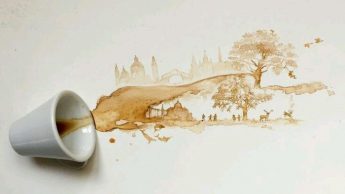 Кофейные рисунки. Автор: Giulia Bernardelli.